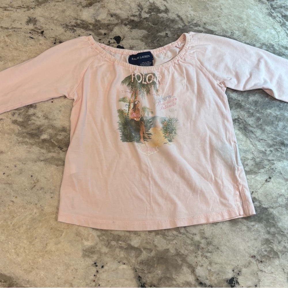 Vintage Polo Ralph Lauren baby girls' long-sleeve tee Y2K kids